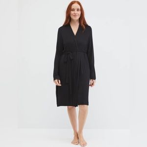 Motherhood Maternity Black Lace Wrist Detail Robe - size S/M